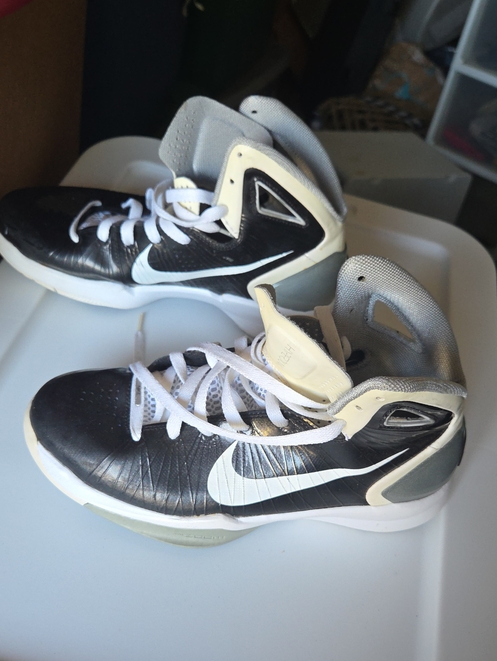Nike Black White and Gray High-Top Basketball Sneakers